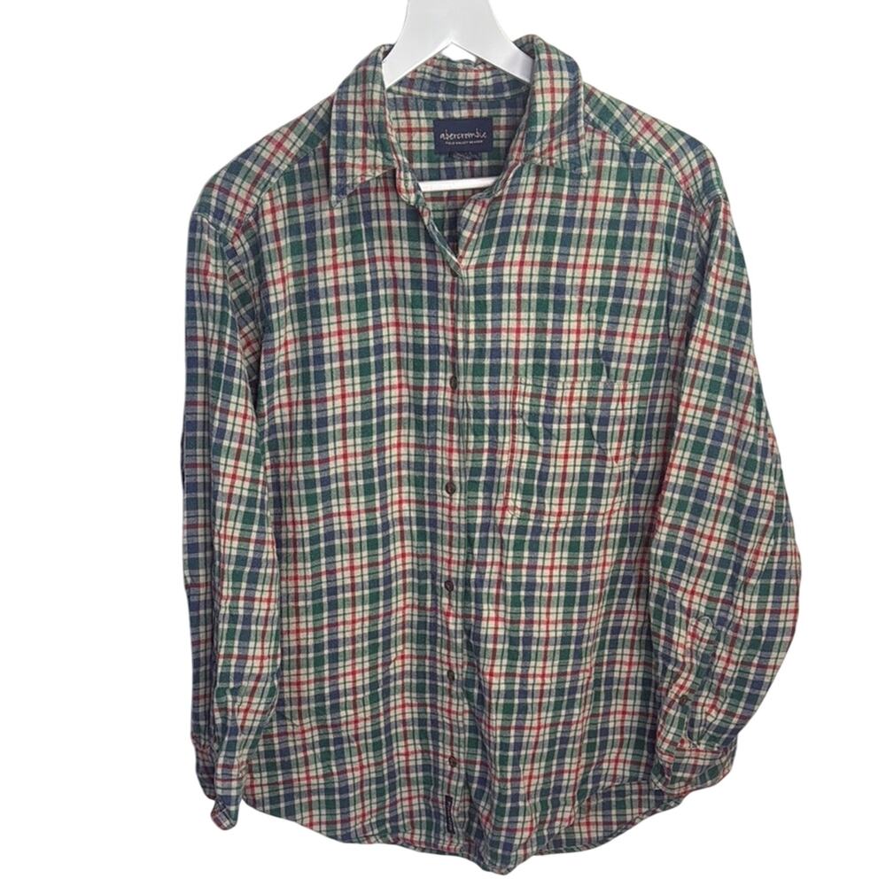 Abercrombie & Fitch Women’s Multicolor Plaid Vintage Flannel Shirt W1305 Sz S